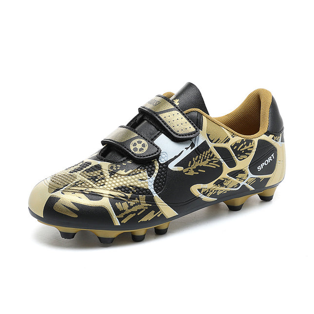 Children's Football Shoes Primary School Children's Flat Bottom Competition Training Shoes Boys and Girls Low-top Long Broken Nail Sneakers for Foreign Trade