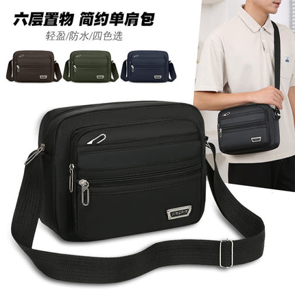 New Men's Coin Purse Casual Large Capacity Chest Bag Multi-layer Large Capacity Shoulder Bag Simple Solid Color Crossbody Bag