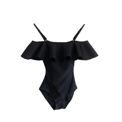 Women's Swimsuit Covers Belly, Looks Slim and Sexy 2019 New Swimsuit Hot Spring One-Piece Triangle Ruffled Casual Swimsuit