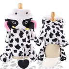 Four-Legged Flannel Black and White Cow / XS back length 20cm