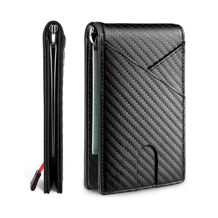 Amazon ultra-fiber leather gold clip wallet foreign trade carbon fiber wallet men's wallet wallet business wallet