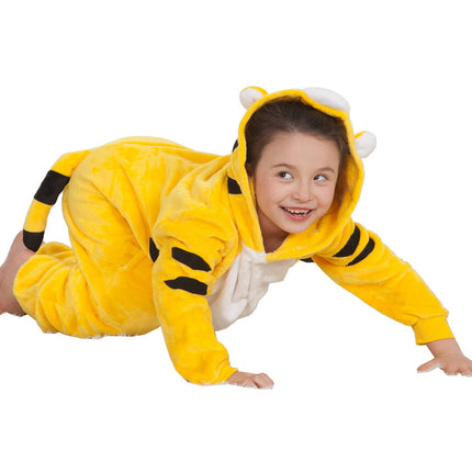 Autumn and Winter Flannel Children's Parent-Child Cartoon One-Piece Pajamas, Tigger Thickened Fabric Toilet Version