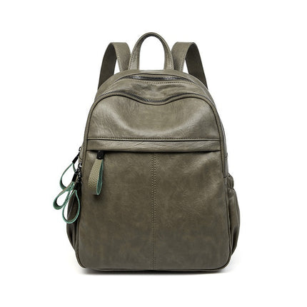 Large Capacity Backpack New Female College Student PU Backpack Korean Style Amazon Sweet Fresh Multi-Pocket Bag