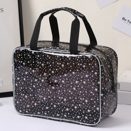 New Pvc Toiletry Makeup Brush Travel Zipper Tote Bag Cosmetic Small Star Makeup Bag Convenient and Large Capacity