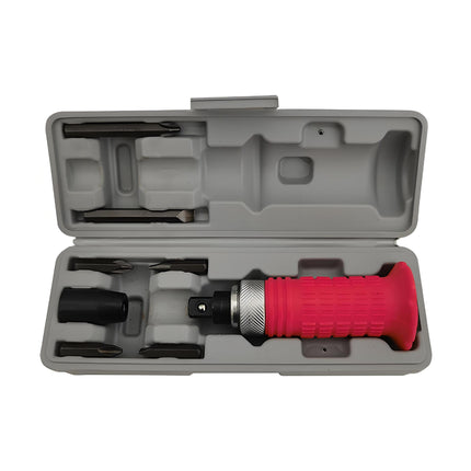 Cross-border plastic box 7 pieces of impact batch screwdriver set sleeve impact batch positive and negative impact screwdriver set percussion