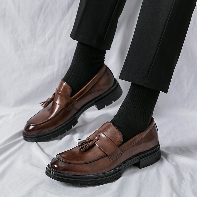 Men's shoes cross-border 46 plus size new leather shoes fashion men's business formal shoes fashion set foot loafers wholesale