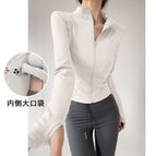 Moonlight white-waist slimming + built-in pockets / S
