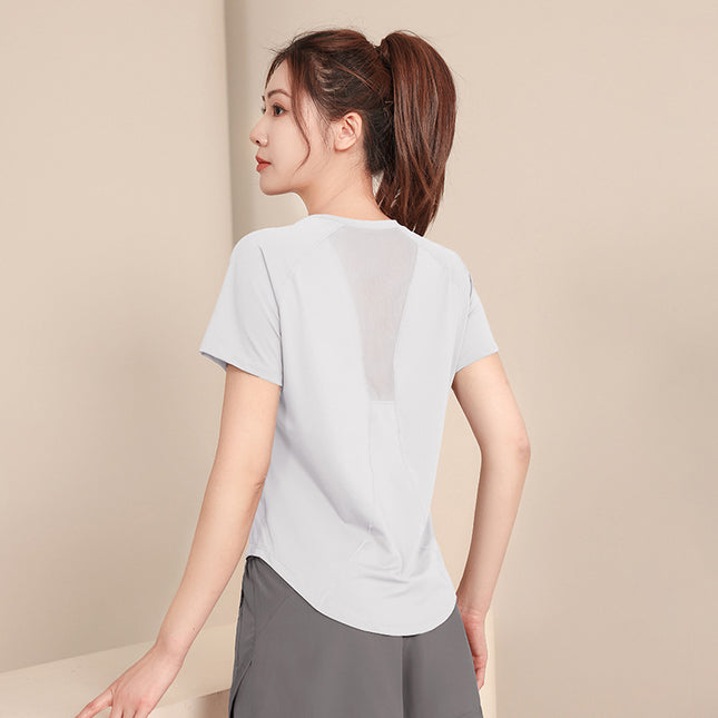 Plus Size Sports Suit for Women Summer New Fat mm Loose Quick-Drying Short-Sleeved Outdoor Morning Running Mountaineering Sweat Yoga Clothes
