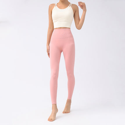 New Spring Nude-Feeling High-Waisted Butt-Lifting Tummy-Tightening Sports and Fitness Tight-Fitting No-Embarrassing Quick-Drying Slimming Peach Yoga Pants