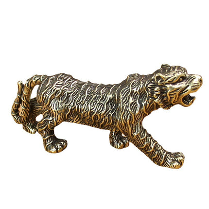 Pure Brass Leopard Desktop Ornaments Office Lucky Leopard Vintage Style Play Tea Pet Small Ornaments Hand Handle
