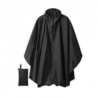 Upgraded oversized zipper cloak-black