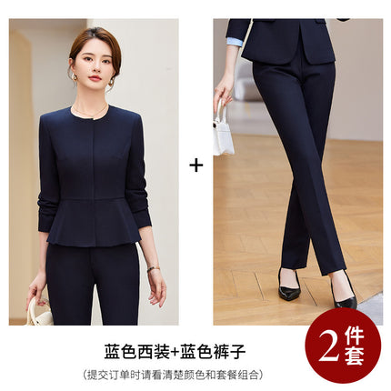 Hotel front desk manager formal dress 2024 new business attire female temperament suit counter sales slim work clothes