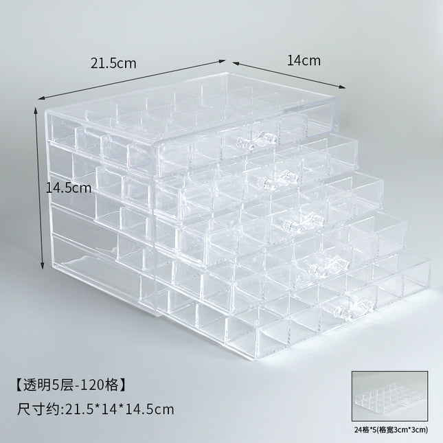 Free Shipping Drawer Jewelry Storage Box Multi-Layer Dust-Proof Red Jewelry Box Earrings Earrings Acrylic Storage Box