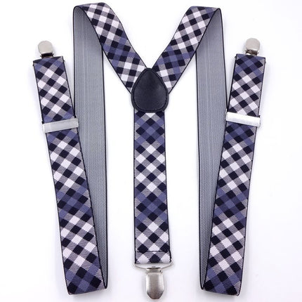 Factory direct men's strap three clip 3.5 jacquard strap 3.5*115cm three clip printing ribbon multicolor