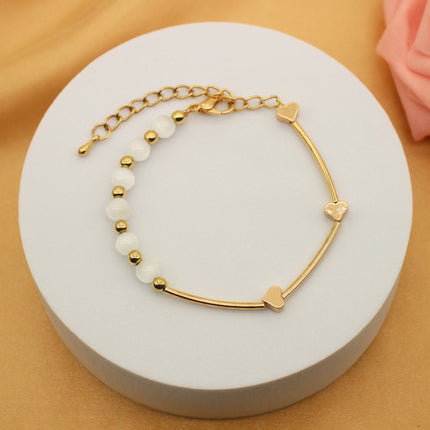 Bracelet Jewelry Cat's Eye Stone Crystal Butterfly Women's Bracelet Imitation Gray Moonlight Versatile Stylish Trendy Student Gift Starry