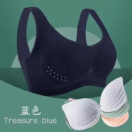 Summer comfortable ultra-thin ice silk gathered seamless underwear women's plus size beautiful back breathable non-steel ring anti-sagging bra