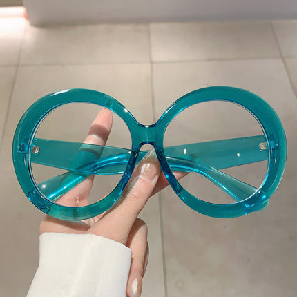 Personalized Fashion European and American Retro Slimming Super Large Frame Anti-blue Glasses Plain Face-free Artifact Little Red Riding Book Same Style Flat Glasses