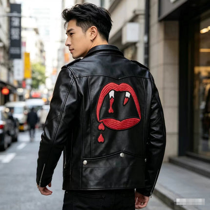 Foreign Trade Wholesale Spring and Autumn New Men's Leather Jackets Korean Style Slim Fit Men's Leather Jackets Large Size Outerwear Leather Jackets Factory Direct Sales