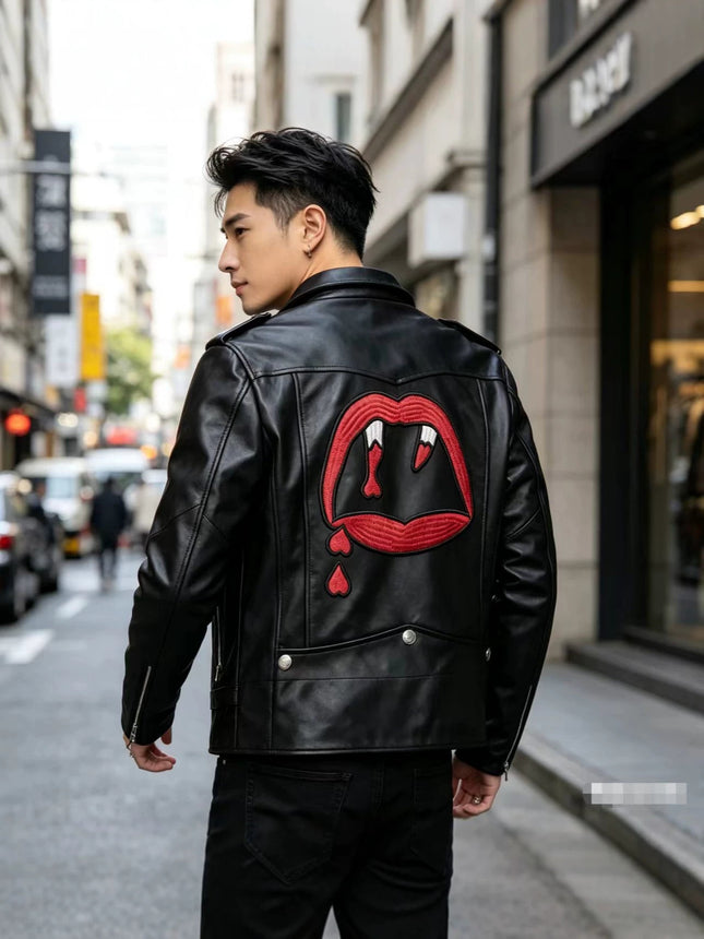 Foreign Trade Wholesale Spring and Autumn New Men's Leather Jackets Korean Style Slim Fit Men's Leather Jackets Large Size Outerwear Leather Jackets Factory Direct Sales