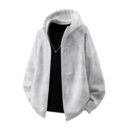 2025 New Spring and Autumn Jacket Men's Trendy Handsome Hooded Sweatshirt Casual Versatile Sports Zipper Hoodie