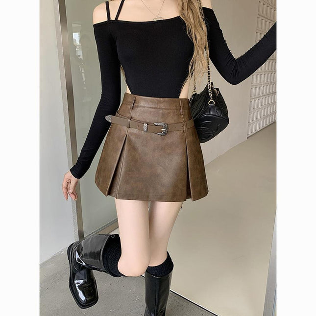 High-wAisted PleAted Short Skirt for Women in Autum, KoreAn Style 2024 New Design, Slimming Look, Age-reducing, VersAtile A-line Skirt