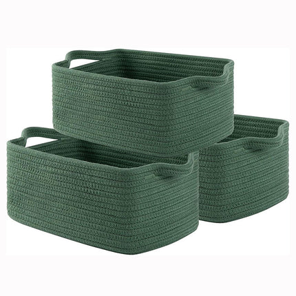 Amazon Rectangular Cotton Rope Storage Basket Storage Basket Storage Basket for Living Room Toys and Miscellaneous Items Cotton Rope Woven