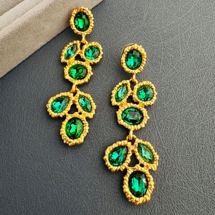 Oscardelarenta Long Style Fashionable Exaggerated Retro Old Warm Color Niche Design Accessible Luxury Earrings for Women