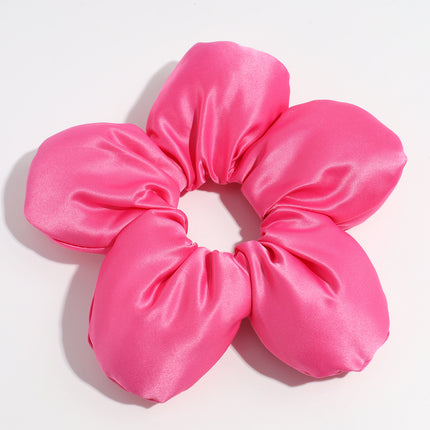 Elegant and Cute Sponge Large Intestine Ring, Fashionable Girly Hair Ring, Ponytail Hair Rope, Flower Holiday Style Hair Accessory