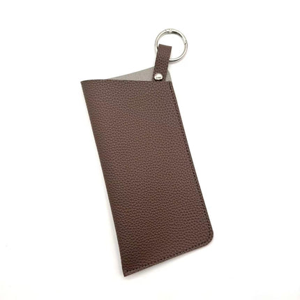 Pu Japanese and Korean Open Glasses Cosmetics Bag Genuine Leather Sunglasses Case Fashionable Unisex Myopia Glasses Portable Bag