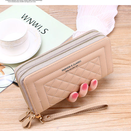 Cross-border Generation Wallet Women's New Long Style Women's Hand-held Casual Mobile Phone Bag Double Zipper Wallet Large Capacity Card Holder