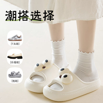 Summer socks women loose pile socks women summer thin breathable tube wooden ear cotton socks Zhuji socks wholesale