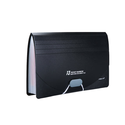 New A6 three-sided bill holder 13 mini organ bag PP rainbow inside page invoice receipt storage holder wholesale