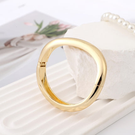 Bracelet Jewelry European and American Style Hand Jewelry Wide Texture Zinc Alloy Bracelet Women's Simple All-match Gloff Texture Bracelet