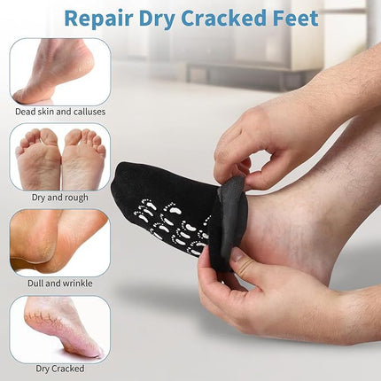 Cross-border spa gel socks men's casual non-slip moisturizing anti-dry socks heel protection silicone socks