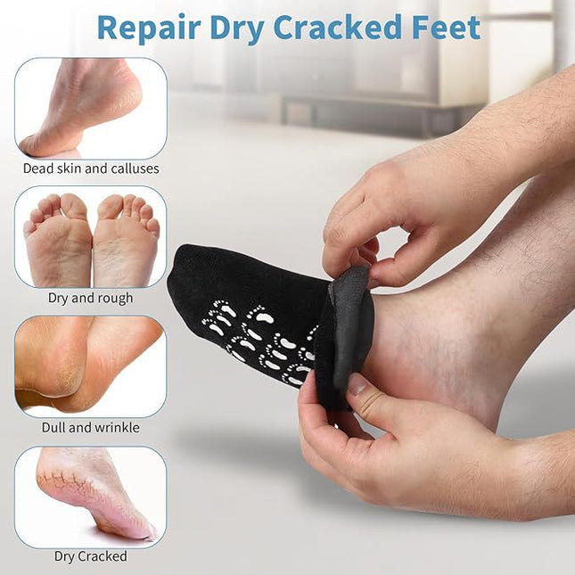 Cross-border spa gel socks men's casual non-slip moisturizing anti-dry socks heel protection silicone socks