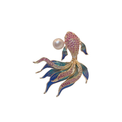 Goldfish Zircon Brooch / Broche Poisson Zircon