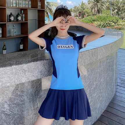 Swimsuit for Women 2025 New Split Skirt Style Slimming Look Conservative Swimming Pool Special Sports Boxer Anti-Exposure Swimsuit