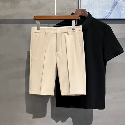 Summer Men's Shorts Business Casual New Trendy Versatile Outdoor Five-Point Shorts British Style Office Stylish Mid-Length Shorts
