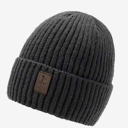 Hat Men's Winter fleece-lined Thickened Chenille Knitted Hat Outdoor Cycling Cold-proof Pullover Wool Hat Knitted Hat