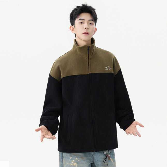 Men's Sweatshirt 2025 New Winter American Style Couple's Drop Shoulder Loose Jacket Autumn and Winter Fleece Zipper Cardigan
