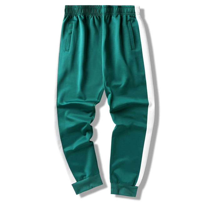 Spring and Autumn Style Sports Pants for Teenagers, Trendy Jogger Pants, Student Green Trendy Sports Pants, Game Color-Blocking Sports Pants