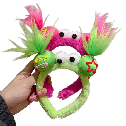 Trendy Quirky Hair Clip with Fluffy Hairband for Girls, Creative Versatile Face-Washing Hair Accessory