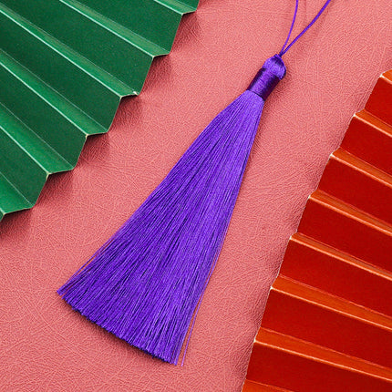 13cm Closed Tassel Fan Accessories Chinese Style Fan Pendant Bookmark Clothing Hanging Spike Accessories Jewelry Decoration Tassel