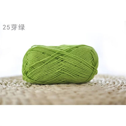 Xuefeier 4-Strand Milk Cotton Wool Ball 4-Strand Combed Cotton Thread Does Not Ball Baby Hand-Knitted DIY Cute Doll