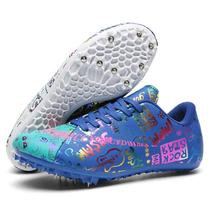 Wholesale track and field sprint nail shoes for primary and secondary school students sports examination competition running large size shoes can be invoiced