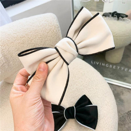 Summer big bow ribbon hairpin women's high-grade back head top clip spring clip hairpin clip hair accessories 17cm