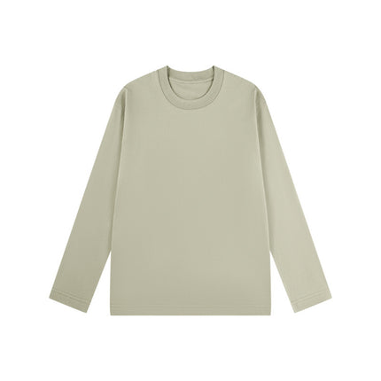 Men's Long-Sleeved Round-Neck T-Shirt for Spring and Autumn, White Base Layer Shirt, Skin-Friendly Men's T-Shirt, Premium Gray