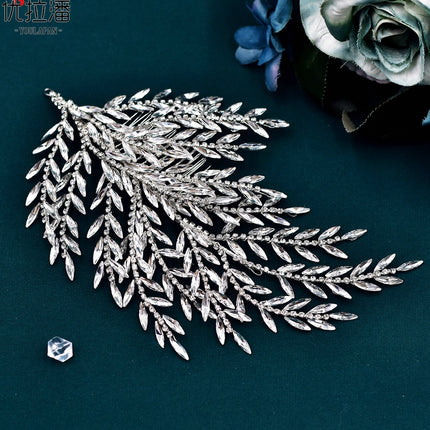 Youlapan Foreign Trade Bridal Hair Comb with Marquise Rhinestones Hair Accessory for Wedding Dress Updo Side Comb Hp613
