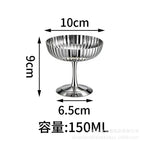 304 striped ice cream cup silver