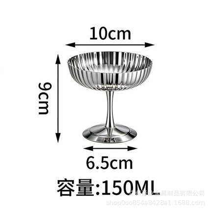 304 Stainless Steel Ice Cream Cup Entry Luxury INS Goblet Pudding Dessert Cup Cocktail Cup Smoothie Bowl Ice Cream Cup